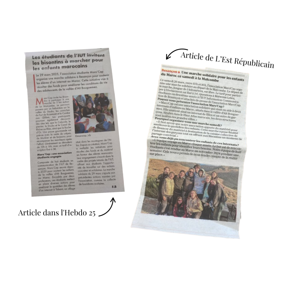 Grâce aux relations presse, nous sommes passés dans des journaux